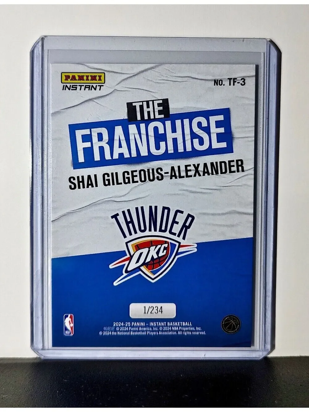Shai Gilgeous-Alexander 2024-25 Panini The Franchise NBA #3 Card Thunder 1/234